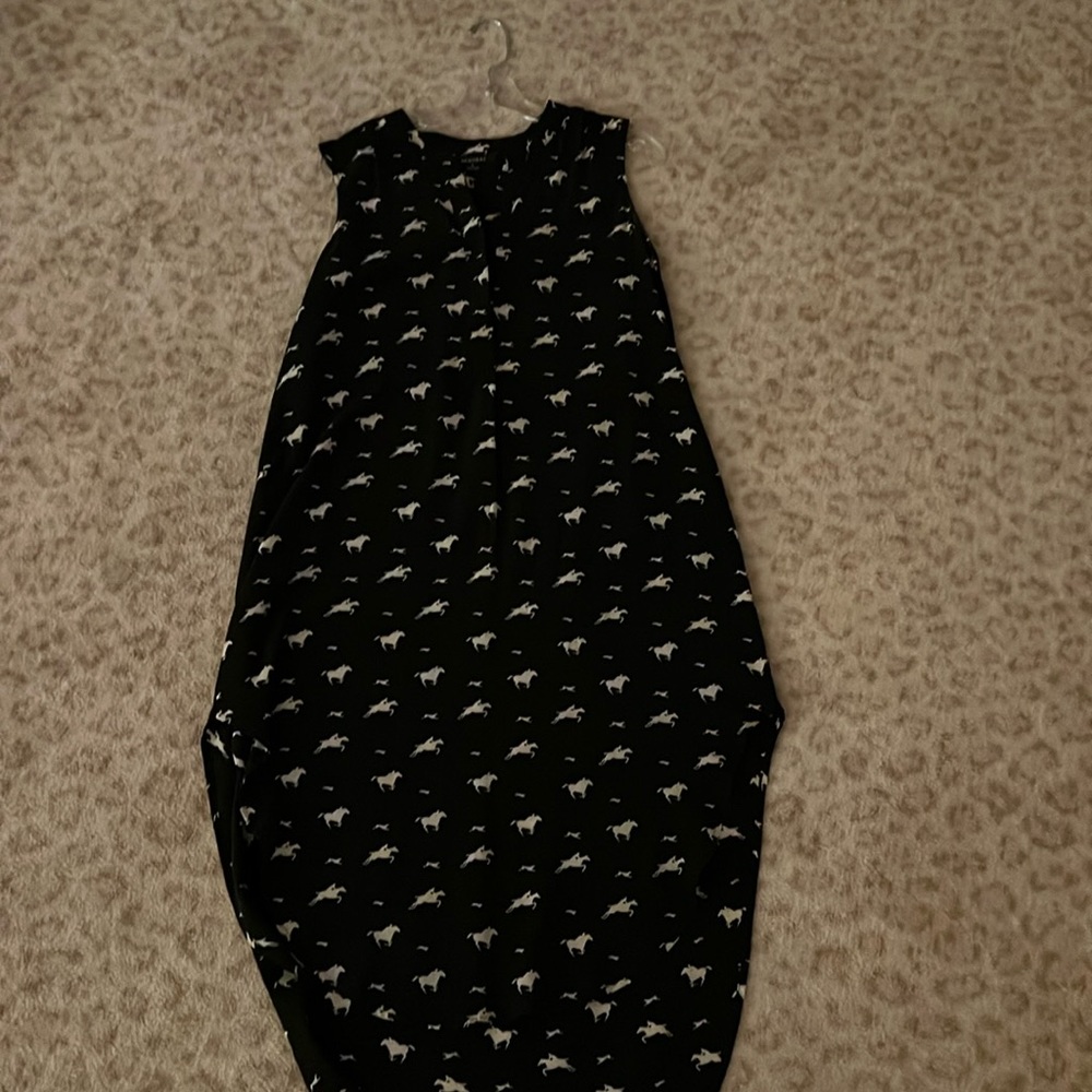 Womens acrobat sleeveless small dress with horse print